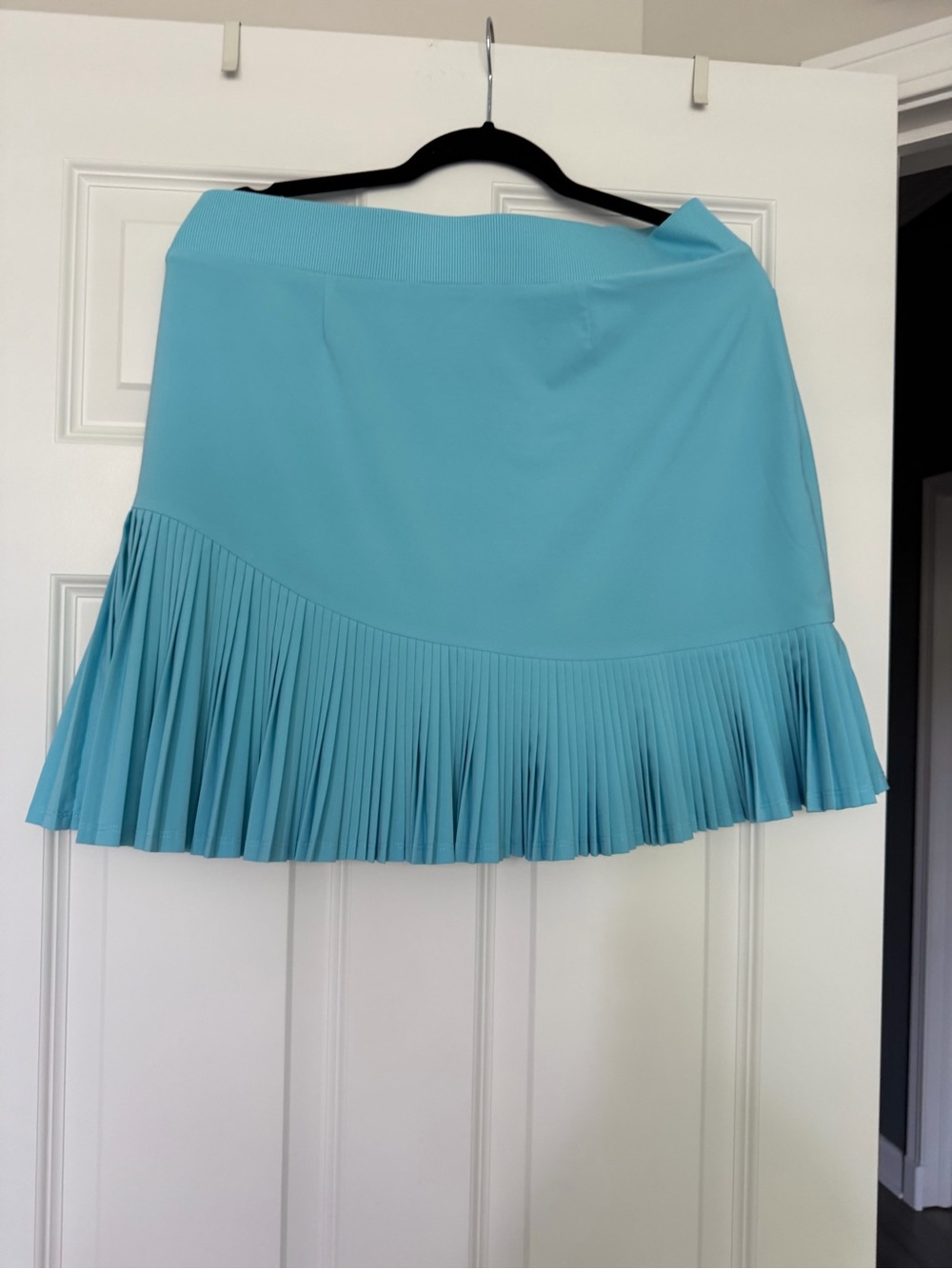 Chico's Aqua Pleated Hem Mini Skirt - Picture 3 of 7